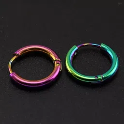 Crazy Fashion Stainless Steel Circular Hoop Earrings-image-27