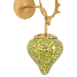 SOMIL Yellow Printed Glass Cylinder Shaped Wall Lamp image 4