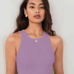CILIMILI Women Ribbed Fitted Style Tank Crop Top-image-31