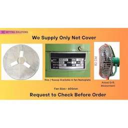 RC NETTING SOLUTIONS Industrial Fan Safety Net Cover for Finger Protection Black Suitable Fan Size 600 mm, RC- NET09 image 2