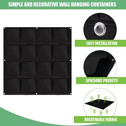ORILEY Wall Hanging Grow Bag Felt Fabric 300 GSM 16 Pockets, ‎OR-HANGB-05 image 3