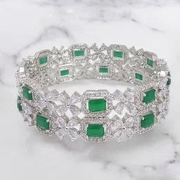 CHRISHAN Set Of 2 Rhodium-Plated Crystal Stone Studded Bangle-picture-21