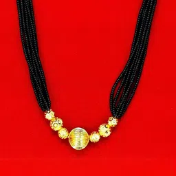 COLOUR OUR DREAMS Gold-Plated Brass Artificial Stones & Beads Mangalsutra-picture-32