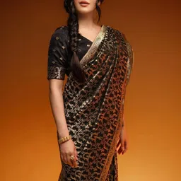 HERE&NOW Woven Design Banarasi Saree With Blouse Piece image 2