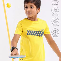 Pine Active  Skin Friendly & Breathable Half Sleeves T-shirt with HD Print - Yellow-picture-0