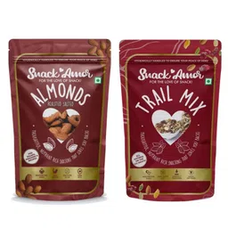 SnackAmor Combo Pack Of Premium Roasted Salted Almond And Trail Mix - 345 gm-image-66