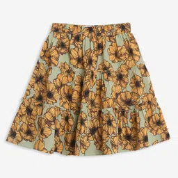 Chuppan Chupai Floral Printed Tiered Skirt - Green-picture-18
