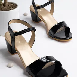 Shoetopia Solid Sandals - Black-image-15