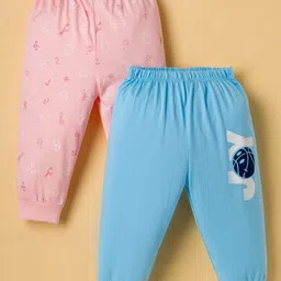Tango Single Jersey Knit Full Length Lounge Pant With Basketball Print Pack Of 2 - Light Blue & Pink-image-64