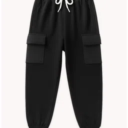 KUCHIPOO Cotton Blend Knit Pack Of 3 Solid Cargo Trackpants - Multi Colour image 4