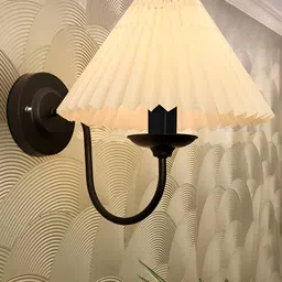 Homesake Black & White Textured Metal Frustum Shaped Wall Lamp-picture-18