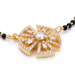 Opal Touch Gold-Plated Cubic Zirconia Studded Mangalsutra image 3