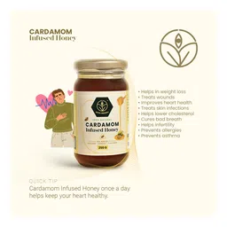 Shiva Organic Cardamom Infused Honey 100% Natural and Pure No Added Sugar No Added Color Flavour Unadulterated - 250 g image 5