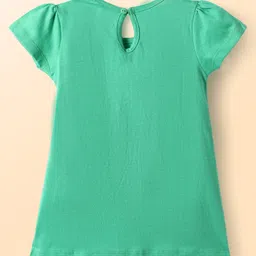 Babyhug Cotton Knit Half Sleeves Frocks With Floral Print Pack of 2 - White & Green image 5