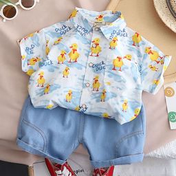 INCLUD Boys Printed Short Sleeves Shirt With Shorts-picture-44