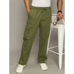 The Roadster Lifestyle Co Men Pure Cotton Casual Cargo Trousers image 2