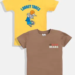 YK X Minute Mirth Boys Pack of 2 Printed Round Neck T-shirts-picture-25