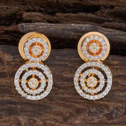 Kushal's Fashion Jewellery Rhodium-Plated Circular Zircon Drop Earrings-picture-12