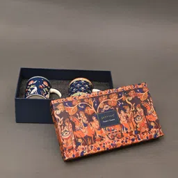 JAYPORE Navy Blue & White Printed Porcelain Matte Mugs Set of Cups and Mugs image 5