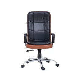 LIBERAL GPN Black & Kamel High Back Moulded Plywood Revolving Chair-image-4