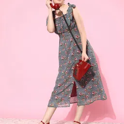 Miss Chase Floral Georgette A-Line Midi Dress-picture-41