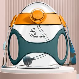 R for Rabbit Tritan Bumble Sipper Water Bottle with Adjustable Strap Bunny Print Green - 330 ml-picture-24