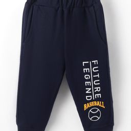 Zero Interlock Knit Full Length Lounge Pants with Text Print - Navy Blue-picture-48