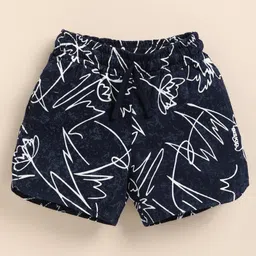Biskid Cotton Abstract Printed Shorts - Black-picture-18