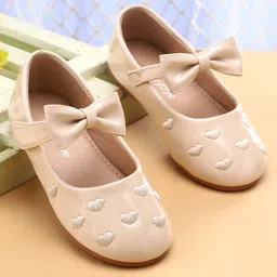 Babyoye Velcro Closure Ballerina With Heart Embroidery & Bow Applique - Beige-picture-35