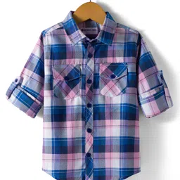 Kookie Kids India Cotton Woven Full Sleeves Shirt With Checks - Multicolour-image-32