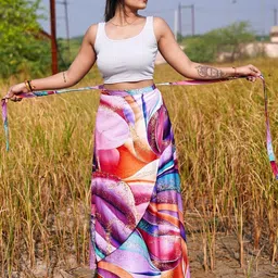 TENNECY Printed Wrap Maxi Skirts image 3