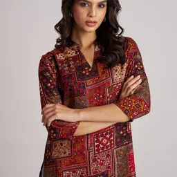 The Cloth Crow Ethnic Motifs Print Shirt Collar Shirt Style Top-picture-20