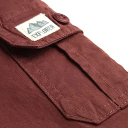 Babyhug Full Length Twill Solid Trousers With Stretch - Brown image 3