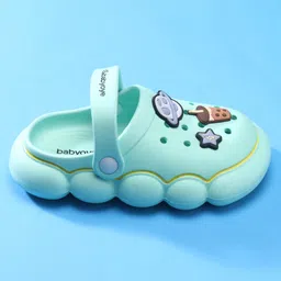 Babyoye Clogs with Back Strap Closure - Sea Green image 4