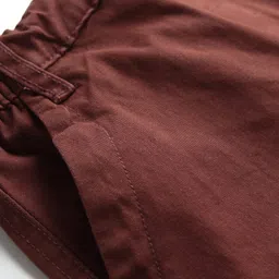 Babyhug Full Length Twill Solid Trousers With Stretch - Brown image 4