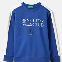 United Colors of Benetton Boys Typography Printed Regular Fit Pure Cotton Sweatshirt-picture-27
