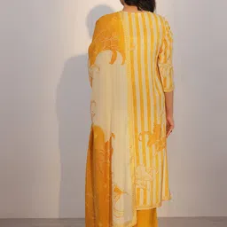 Libas Striped Regular Kurta With Trousers & Dupatta image 2