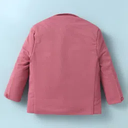 Rikidoos Full Sleeves Textured Blazer With Typography Printed Tee & Pant - Dusty Pink & Dark Grey image 5