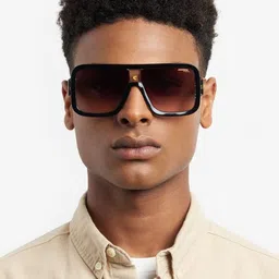 Carrera Unisex Brown Lens & Black Square Sunglasses with image 5