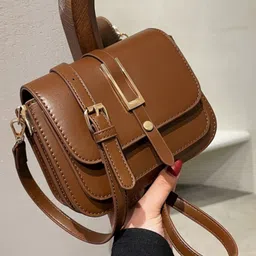 KPOP Synthetic Leather Swagger Shoulder Bag-picture-22