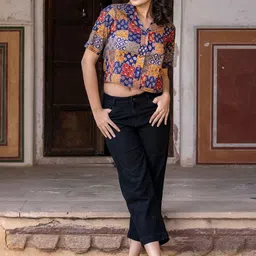 KALINI Print Ethnic Cotton Crop Top-picture-33