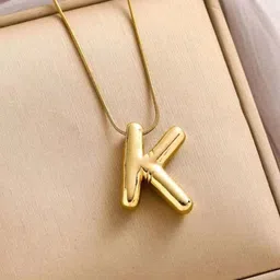 Estailo fashion Women Gold-Plated K Initial Alphabet Pendant With Chain-picture-26