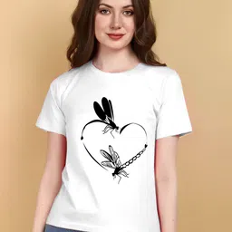 Kasendra Animal Round Neck Polyester Printed T-shirt-picture-37