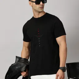 LEON Men Graphic Printed Round Neck Cotton T-shirt image 3