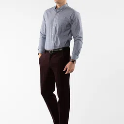 LOVE PANGOLIN Men Tapered Fit Mid-Rise Easy Wash Formal Trouser image 2