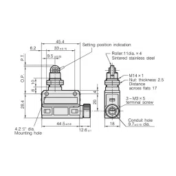 Azbil Compact Horizonal Limit Switch 11.8 N Roller Plunger-No Resin Filling 5 m Cable Length, SL1-ABG5 image 2