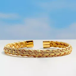 MEENAZ Men Stainless Steel Gold-Plated Kada Bracelet-picture-14