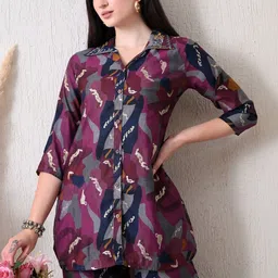 RAJPUTANA CAMISA Printed Shirt Collar Shirt & Trousers Co-Ord Set image 5