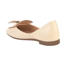 Shoetopia Bow Applique Detailed Ballerinas - Cream image 3