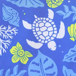 Babyhug Raglan Full Sleeves Turtle Printed Legged Swimsuit - Blue image 3